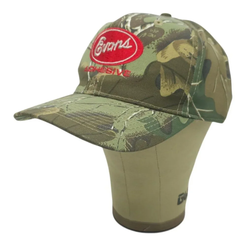 Otto Evans Adhesive Camo Snapback Cap Hat Trucker Baseball Logo Patch NWOT